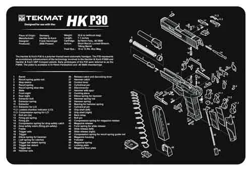 TEKMAT ARMORERS BENCH MAT - 11"x17" HECKLER & KOCH P30