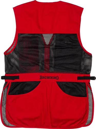 BROWNING MESH SHOOTING VEST - R-HAND LG BLACK/RED TRIM