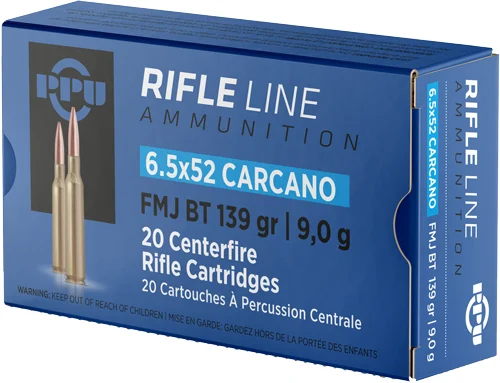 PPU 6.5X52 CARCANO 139GR FMJ - 20RD 10BX/CS