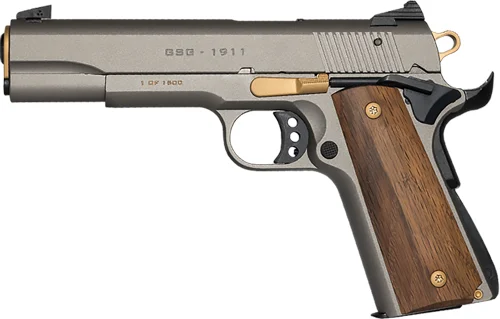 GERMAN SPORT 1911 15TH AN 22LR - 5" GREY/GOLD WOOD GRIPS 10RD - Image 2