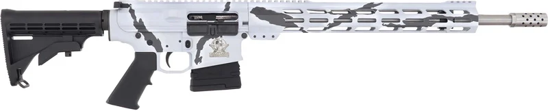 GLFA AR10 RIFLE 6.5CM 20" S/S - BBL 10-SHOT PURSUIT SNOW CAMO