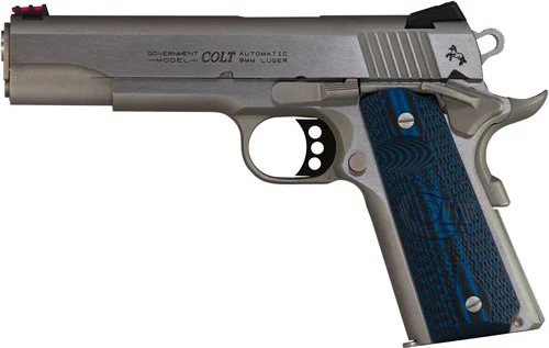 COLT COMPETITION 38 SUPER 5" - 9RD STAINLESS BLUE G10 GRIPS