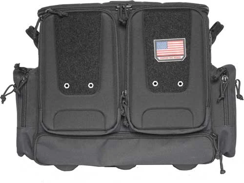 GPS TACTICAL ROLLING RANGE BAG - HOLDS 10 HANDGUNS BLACK NYLON
