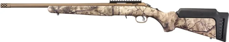 RUGER AMERICAN 22LR BRONZE - CERAKOTE GO WILD IM BRUSH CAMO
