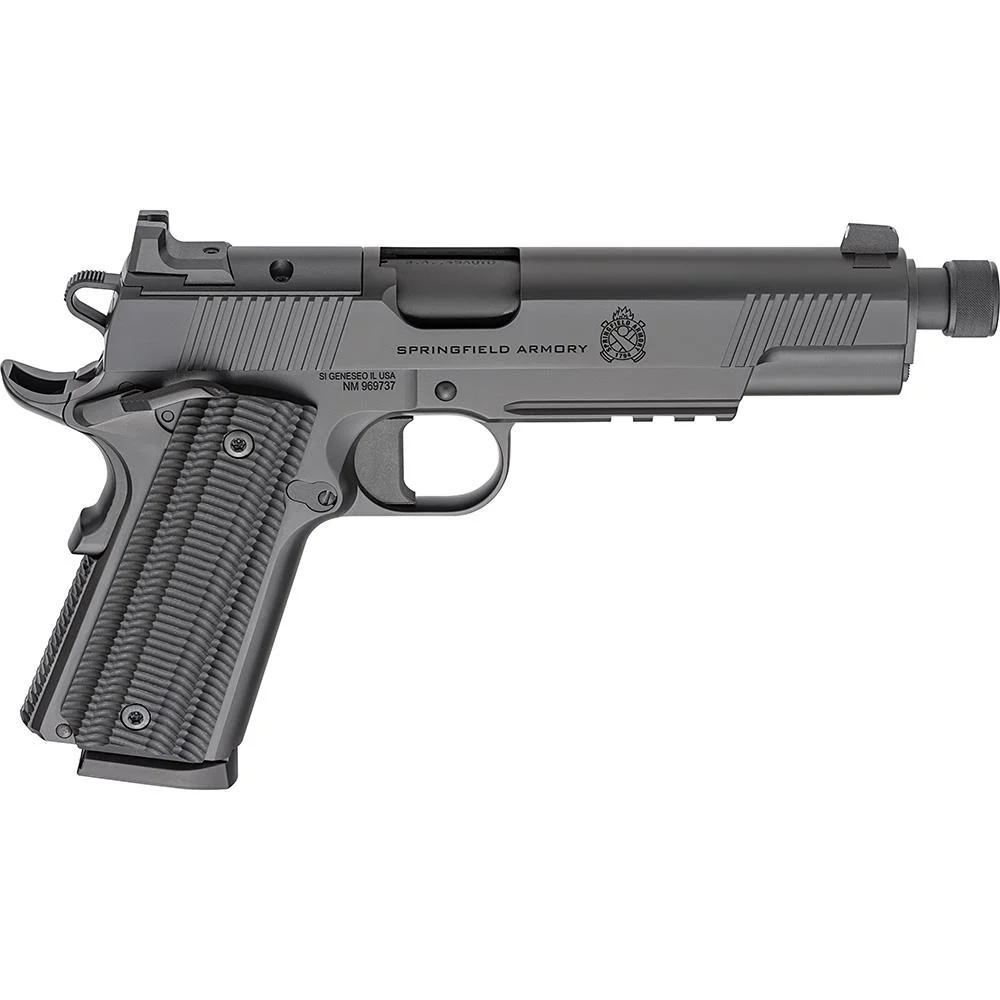 Springfield Armory 1911 Operator AOS Handgun .45 Auto 8rd Magazine(2) 5.75" Threaded Barrel Black Cerakote