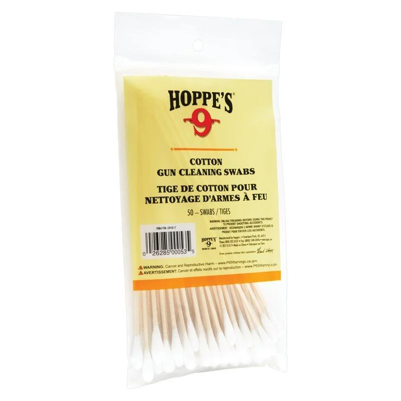 COTTON CLEANING SWAB 50 CT WOOD GRAIN 5.9 POLY BAG