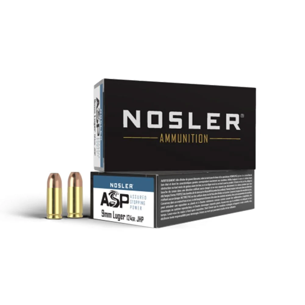 Nosler Match Grade Handgun Ammunition 9mm Luger 124 gr JHP 1150 fps 50/ct