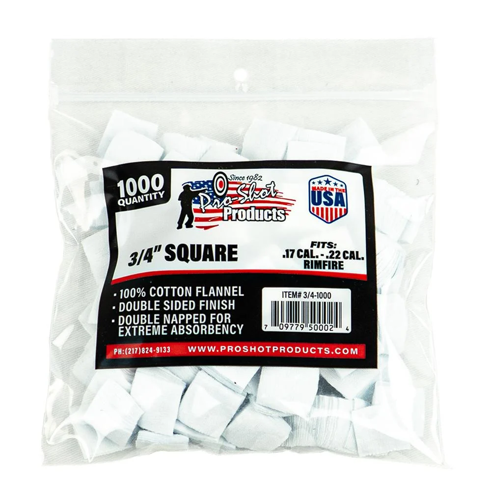 Pro-Shot 3/4" Square 100% Cotton Patches 1000/ct