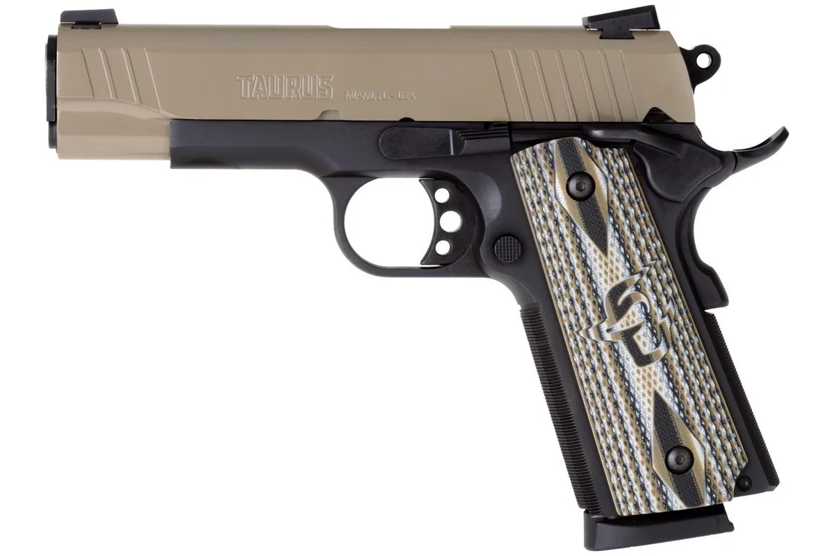 Taurus PT1911 Commander Cerakote Mill Spec Sand .45 ACP 8rd Magazine 4.20" Barrel VZ Grip