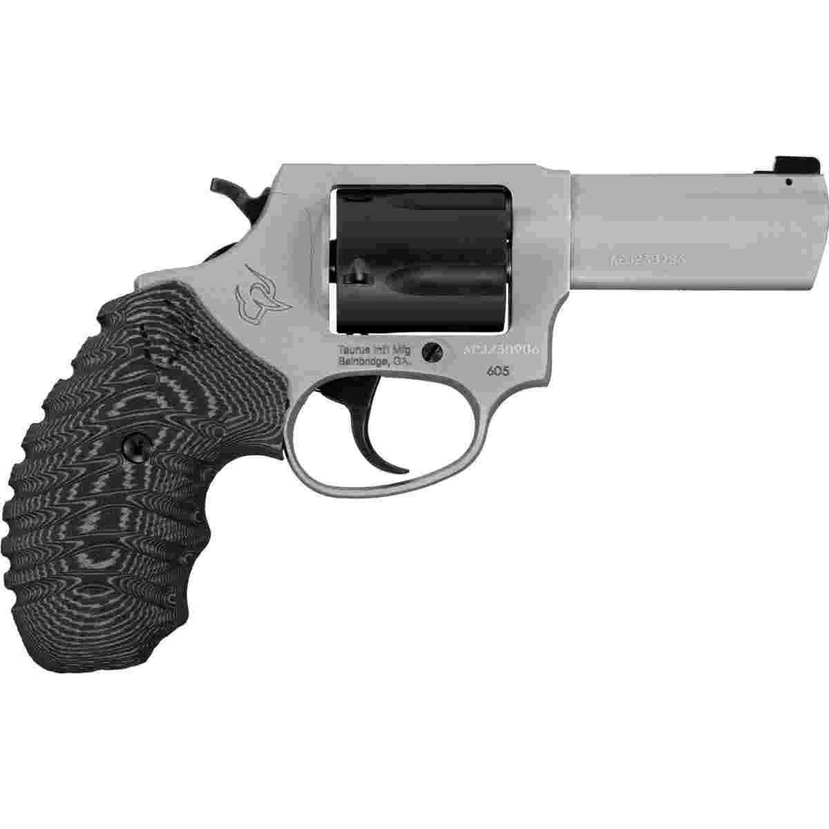 Taurus Defender 605 Handgun 357 Mag/38 Spl+P Matte 5rd Capacity 3" Stainless Steel Barrel Black Cylinder VZ Grips