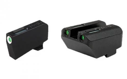 Truglo TFX Tritium/Fiber-Optic Day/Night Sight Set (Suppressor Height) fits Glock 20 21 25 28 29 30 31 32 37 40 and 41 - White Outline Front
