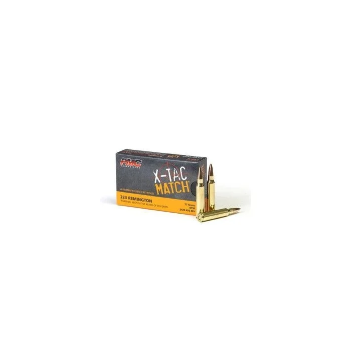 PMC X-TAC Match .223 Remington Rifle Ammo - 77 Grain | OTM | 20rd Box
