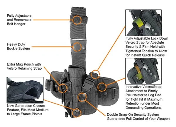 UTG HOLSTER SPECIAL OPS LEFT - HAND TACTICAL LEG HOLSTER BLK - Image 2
